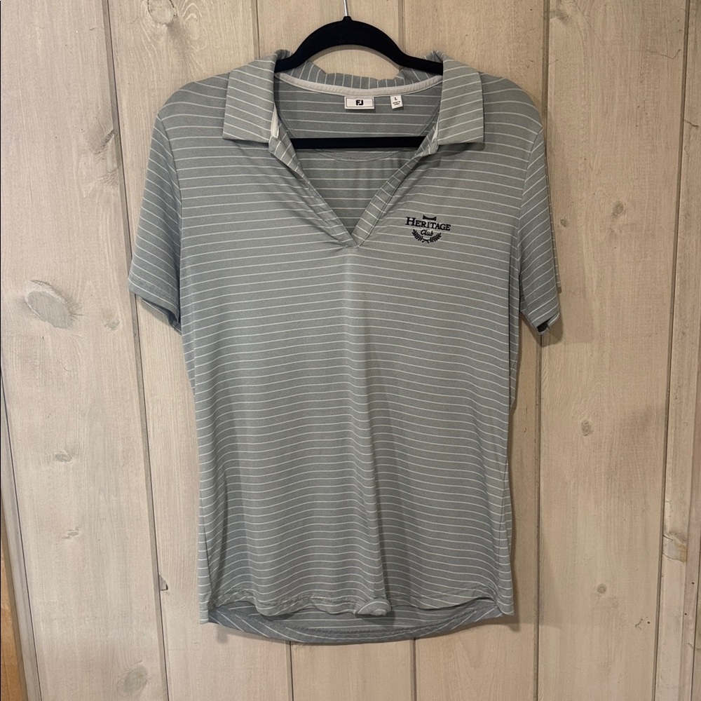FootJoy Gray Striped Polo Shirt